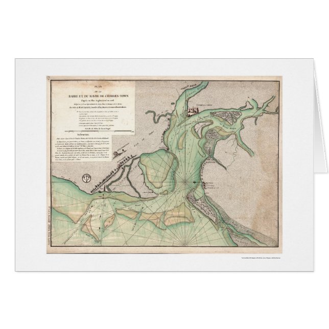 Defensie van Charleston SC Map 1778 (Voorkant Horizontaal)