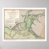 Defensie van Charleston SC Map 1778 Poster (Voorkant)