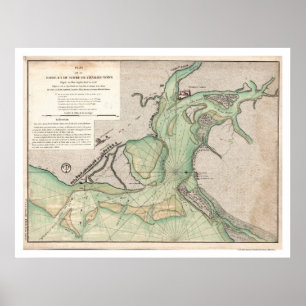 Defensie van Charleston SC Map 1778 Poster