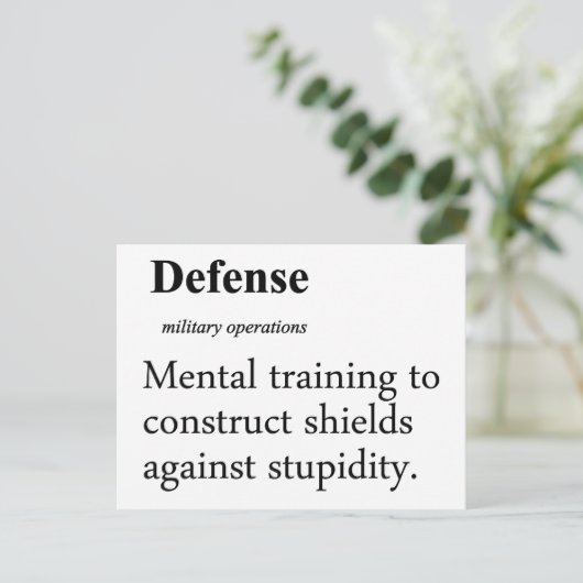 Defensiedefinitie Briefkaart (Staand voorkant)