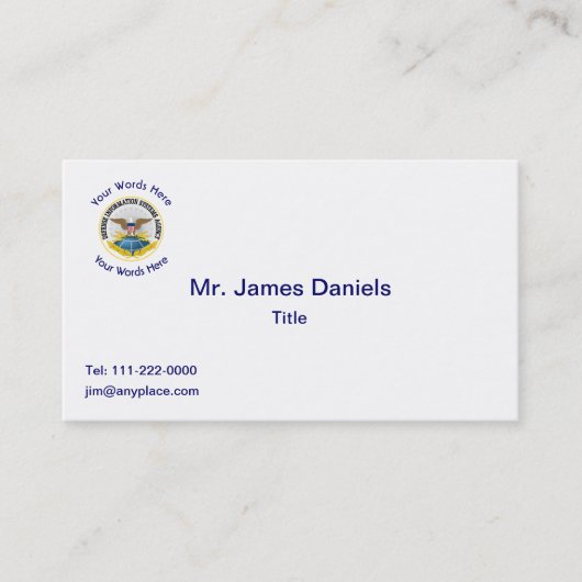 Defensieinformatiebureau DISA Visitekaartje (Voorkant)