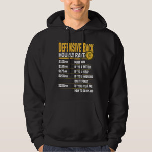 Defensieve back-uurtarief Defensieve back-spelers Hoodie