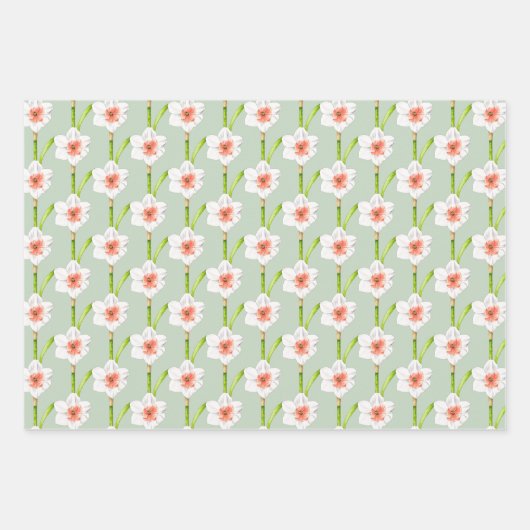 Deffodils op een papierset met overvulling (A) Inpakpapier Vel (Voorkant)
