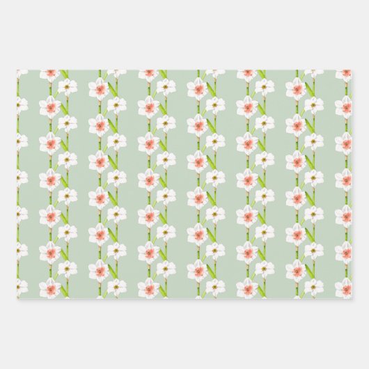 Deffodils op een papierset met overvulling (B) Inpakpapier Vel (Voorkant)