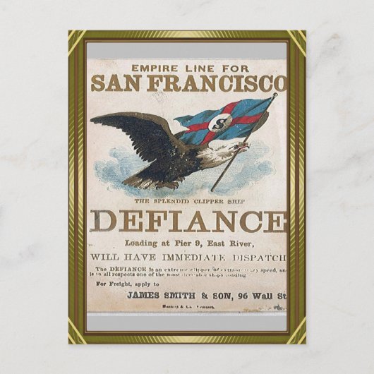 Defiance Clipper Zeilen Briefkaart (Voorkant)