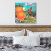 Defiance Oranje LabelVenice-cove, CA Canvas Afdruk (Insitu (Slaapkamer))