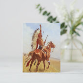"Defiance" Westerne kunst van Frederic Remington Briefkaart (Staand voorkant)