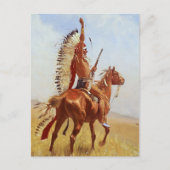 "Defiance" Westerne kunst van Frederic Remington Briefkaart (Voorkant)