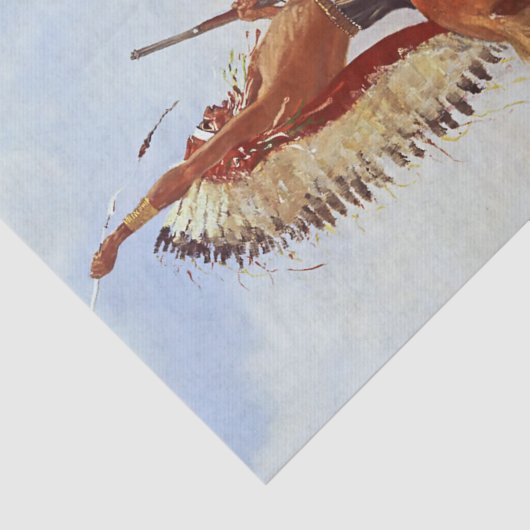 "Defiance" Westerne kunst van Frederic Remington Tissuepapier (Detail)