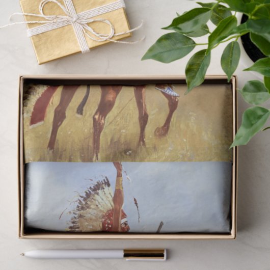 "Defiance" Westerne kunst van Frederic Remington Tissuepapier (Geschenk)