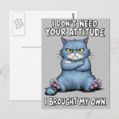 Defiant Blue Cat verwerpt houding Briefkaart (Voorkant / Achterkant)