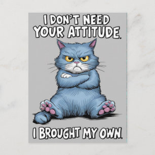 Defiant Blue Cat verwerpt houding Briefkaart