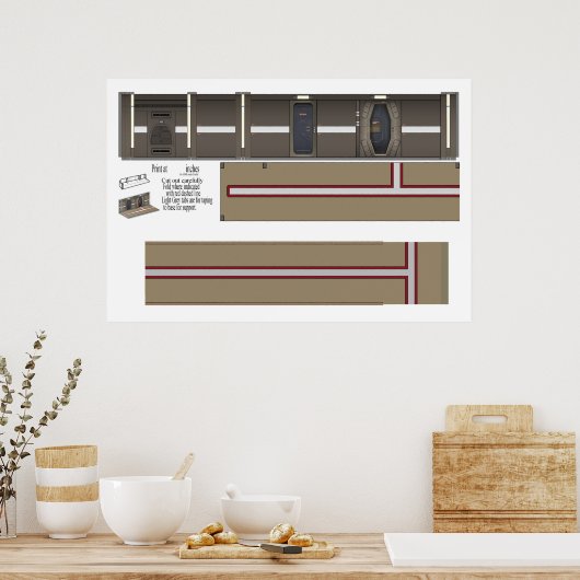 Defiant Corridor Diorama Achtergrond Poster (Keuken)