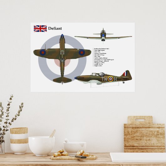 Defiant Mk I 141 Squadron Poster (Keuken)