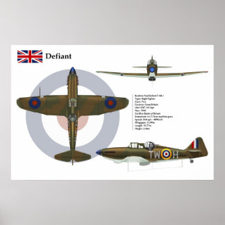 Defiant Mk I 141 Squadron Poster
