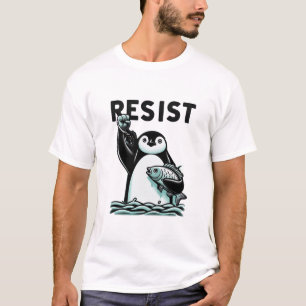 Defiant Penguin Resist Illustratie voor Activisten T-shirt
