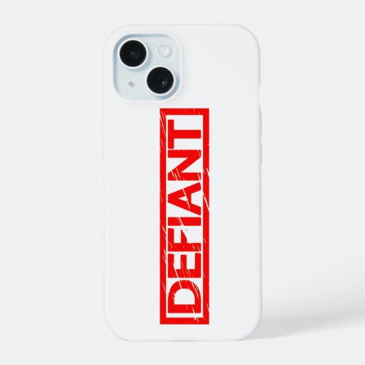 Defiant Stamp iPhone 15 Case (Achterkant)
