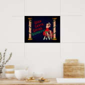 Define Naughty  Pin-Up Girl Kerstmis Poster (Keuken)