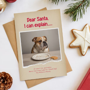 Define Stout Grappige Huisdier Foto Hond Kerstmis Feestdagenkaart