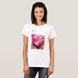 Definición de amor con corazón rosa y dorado estét t-shirt