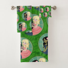 Definieer het afwassen van het groen bad handdoek