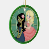 Definieer het afwassen van het groen keramisch ornament (Rechts)