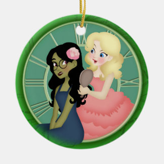 Definieer het afwassen van het groen keramisch ornament