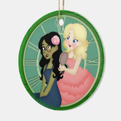 Definieer het afwassen van het groen keramisch ornament (Links)