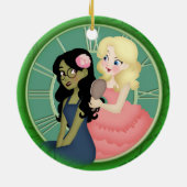 Definieer het afwassen van het groen keramisch ornament (Achterkant)