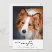 Definieer Naughty gepersonaliseerde grappige hond  Feestdagenkaart (Voorkant)
