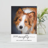 Definieer Naughty gepersonaliseerde grappige hond  Feestdagenkaart (Staand voorkant)