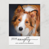 Definieer Naughty gepersonaliseerde grappige hond Feestdagenkaart (Voorkant)