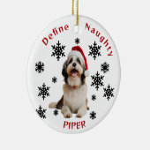 Definieer Naughty Havanese Dog Santa Hat Ornament (Rechts)