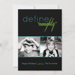 Definieer Naughty Pop Holiday Kaart