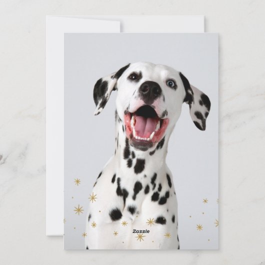 Definieer Naughty Waterverf Fun Dog Foto Kerst Feestdagenkaart (Achterkant)