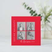 Definieer ondeugend | 5 Fotocollage Kerstmis Feestdagenkaart (Staand voorkant)