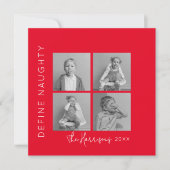 Definieer ondeugend | 5 Fotocollage Kerstmis Feestdagenkaart (Voorkant)