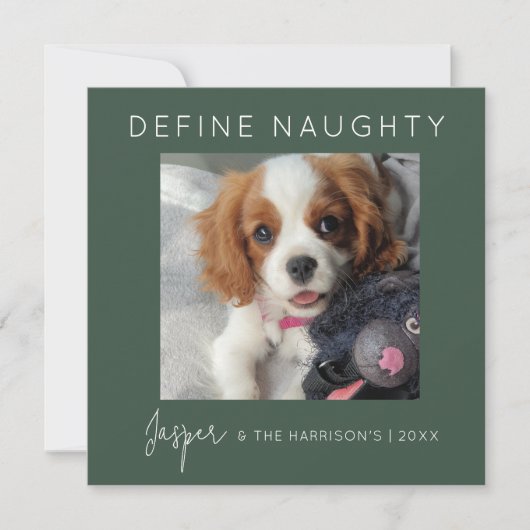 Definieer ondeugend | 5 Fotocollage | Kerstmis Feestdagenkaart (Voorkant)