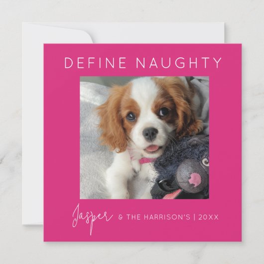 Definieer ondeugend | 5 Fotocollage | Kerstmis Feestdagenkaart (Voorkant)