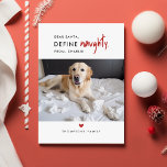 Definieer ondeugend | Funny Dog Foto Kerstmis Kaar Feestdagenkaart<br><div class="desc">Introductie van onze "Definieer ondeugend | Funny Dog Photo Christmas Kaarten" - de perfecte manier om humor en charme in uw vakantiegroet te brengen. Deze prachtige kaart is voorzien van een schattige hond met een ondeugende twinkeling in zijn ogen, die iedereen uitnodigt om deel te nemen aan de feestelijke pret....</div>