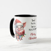 Definieer ondeugend varken verstrikt in kerstverli mok (Voorkant links)