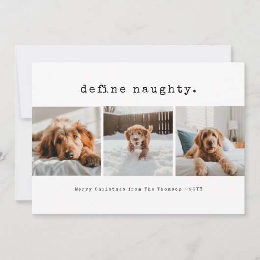 Definieer ondeugende grappige huisdier hond foto k feestdagenkaart (Voorkant)