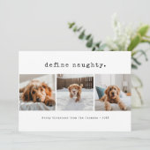 Definieer ondeugende grappige huisdier hond foto k feestdagenkaart (Staand voorkant)