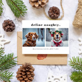 Definieer ondeugende grappige huisdierhond foto Ke Feestdagenkaart