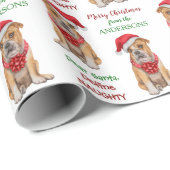Definieer ondeugende Santa Bulldog Kerstmis Cadeaupapier (Rol Hoek)