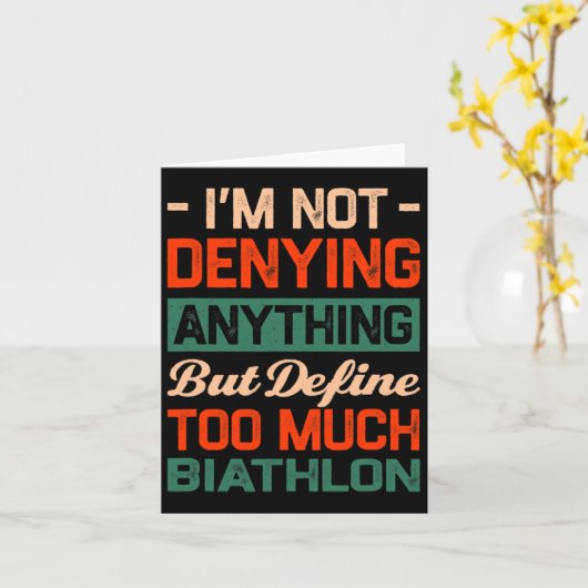 Definieer Te Veel Biatlon Grappige Biatleet Humor Kaart (Gele Bloem)