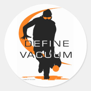 Definieer vacuüm Oranje wasdroger Softball Ronde Sticker
