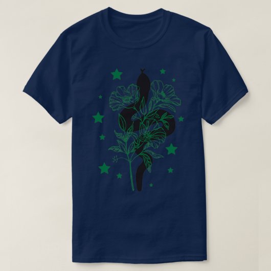 Definitely a snake person snake with flowers and s t-shirt (Design voorkant)