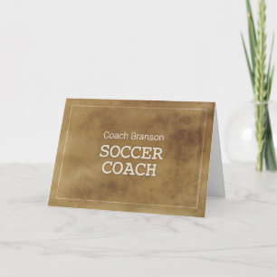 Definitie aangepaste naam Voetbal coach Bedankt Kaart