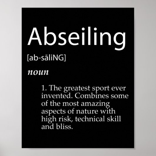Definitie abseilen Klimmen Abseiler Vergrendelings Poster (Voorkant)